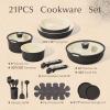 imageCAROTE 25Piece Ceramic Cookware Set Nonstick Pots and Pans Set with Detachable Handle NonToxic Kitchen Cooking Set Dishwasher amp Oven Safe Induction Compatible PFAS Free GreenCharcoal