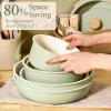 imageCAROTE Pots and Pans Set Nonstick Cookware Set Detachable Handle 19pcs Induction Kitchen Cookware Sets Non Stick with Removable Handle RV Cookware Set Oven Safe PinkSage Green