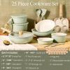 imageCAROTE Pots and Pans Set Nonstick Cookware Set Detachable Handle 19pcs Induction Kitchen Cookware Sets Non Stick with Removable Handle RV Cookware Set Oven Safe PinkSage Green