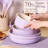 imageCAROTE Pots and Pans Set Nonstick Cookware Set Detachable Handle 19pcs Induction Kitchen Cookware Sets Non Stick with Removable Handle RV Cookware Set Oven Safe PinkPurple