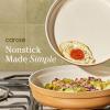 imageCarote 21pcs Ceramic Cookware Set with Detachable Handles Pots and Pans Set Non Stick RV Kitchen Cooking Pot and Pan Dishwasher Safe Nontoxic Induction Cookware PFAS and PFOA Free Olive GreenOrange