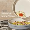 imageCarote 21pcs Ceramic Cookware Set with Detachable Handles Pots and Pans Set Non Stick RV Kitchen Cooking Pot and Pan Dishwasher Safe Nontoxic Induction Cookware PFAS and PFOA Free Olive GreenGray