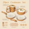 imageCarote 21pcs Ceramic Cookware Set with Detachable Handles Pots and Pans Set Non Stick RV Kitchen Cooking Pot and Pan Dishwasher Safe Nontoxic Induction Cookware PFAS and PFOA Free Olive GreenOrange