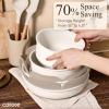 imageCAROTE 33pcs Pots and Pans Non Stick Cookware Sets Detachable Handle Induction Kitchen Pots and Pans NonStick Cooking Set OvenDishwasherFridge Safe Space SavingCream White
