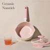 imageCAROTE 2QT amp 3QT Sauce Pan Sets with Lid amp Ladle Ceramic Nonstick Pot Set Non Toxic Saucepan Small Kitchen Cooking Pots Easy to Clean Induction Comptable PFAS PTFE Free BlackPink