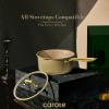 imageCAROTE 2QT amp 3QT Sauce Pan Sets with Lid amp Ladle Ceramic Nonstick Pot Set Non Toxic Saucepan Small Kitchen Cooking Pots Easy to Clean Induction Comptable PFAS PTFE Free BlackLight Green