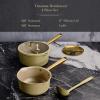 imageCAROTE 2QT amp 3QT Sauce Pan Sets with Lid amp Ladle Ceramic Nonstick Pot Set Non Toxic Saucepan Small Kitchen Cooking Pots Easy to Clean Induction Comptable PFAS PTFE Free BlackLight Green