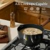 imageCAROTE 2QT amp 3QT Sauce Pan Sets with Lid amp Ladle Ceramic Nonstick Pot Set Non Toxic Saucepan Small Kitchen Cooking Pots Easy to Clean Induction Comptable PFAS PTFE Free BlackBlack