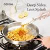 imageCAROTE 3Piece TriPly Stainless Steel Frying Pan Set Skillet Set 81012 Induction Compatible Oven amp Dishwasher Safe Gold Handle Mothers Day GiftsGold