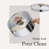 imageCAROTE15Qt amp 3Qt Stainless Steel Saucepan Set Triple Ply Stainless Steel Pot Saucepan with Glass Lid Small Sauce Pot with Wooden Handle Easy Pour Rim Mothers Day GiftsSilver