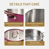 image:imageCAROTE 6QT Full Clad Tri Ply Stainless Steel Stock Pot with Lid Kitchen Stockpot Soup Pot Outer Ceramic Layer Even Heating All Stoves Compatible Oven amp Dishwasher Safe Stay Cool Handle WhitePurple