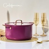 image:imageCAROTE 6QT Full Clad Tri Ply Stainless Steel Stock Pot with Lid Kitchen Stockpot Soup Pot Outer Ceramic Layer Even Heating All Stoves Compatible Oven amp Dishwasher Safe Stay Cool Handle WhitePurple