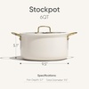 image:imageCAROTE 6QT Full Clad Tri Ply Stainless Steel Stock Pot with Lid Kitchen Stockpot Soup Pot Outer Ceramic Layer Even Heating All Stoves Compatible Oven amp Dishwasher Safe Stay Cool Handle WhiteWhite