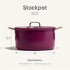 image:imageCAROTE 6QT Full Clad Tri Ply Stainless Steel Stock Pot with Lid Kitchen Stockpot Soup Pot Outer Ceramic Layer Even Heating All Stoves Compatible Oven amp Dishwasher Safe Stay Cool Handle WhitePurple