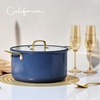 image:imageCAROTE 6QT Full Clad Tri Ply Stainless Steel Stock Pot with Lid Kitchen Stockpot Soup Pot Outer Ceramic Layer Even Heating All Stoves Compatible Oven amp Dishwasher Safe Stay Cool Handle WhiteBlue