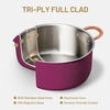 image:imageCAROTE 6QT Full Clad Tri Ply Stainless Steel Stock Pot with Lid Kitchen Stockpot Soup Pot Outer Ceramic Layer Even Heating All Stoves Compatible Oven amp Dishwasher Safe Stay Cool Handle WhitePurple