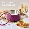 image:imageCAROTE 6QT Full Clad Tri Ply Stainless Steel Stock Pot with Lid Kitchen Stockpot Soup Pot Outer Ceramic Layer Even Heating All Stoves Compatible Oven amp Dishwasher Safe Stay Cool Handle WhitePurple