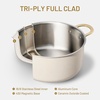 image:imageCAROTE 6QT Full Clad Tri Ply Stainless Steel Stock Pot with Lid Kitchen Stockpot Soup Pot Outer Ceramic Layer Even Heating All Stoves Compatible Oven amp Dishwasher Safe Stay Cool Handle WhiteCream White