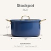 image:imageCAROTE 6QT Full Clad Tri Ply Stainless Steel Stock Pot with Lid Kitchen Stockpot Soup Pot Outer Ceramic Layer Even Heating All Stoves Compatible Oven amp Dishwasher Safe Stay Cool Handle WhiteBlue