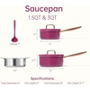 image:imageCAROTE 15Qt amp 30Qt Stainless Steel Saucepan Set with Steamer amp Ladle NonToxic 3Ply Stainless Steel Pot with Lids Small Pots for Cooking Oven Safe Induction Compatible Cookware PurplePurple
