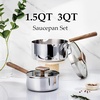 image:imageCAROTE 15Qt amp 30Qt Stainless Steel Saucepan Set with Steamer amp Ladle NonToxic 3Ply Stainless Steel Pot with Lids Small Pots for Cooking Oven Safe Induction Compatible Cookware PurpleSliver