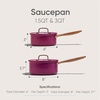 image:imageCAROTE 15Qt amp 30Qt Stainless Steel Saucepan Set with Steamer amp Ladle NonToxic 3Ply Stainless Steel Pot with Lids Small Pots for Cooking Oven Safe Induction Compatible Cookware PurplePurple