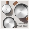 image:imageCAROTE 15Qt amp 30Qt Stainless Steel Saucepan Set with Steamer amp Ladle NonToxic 3Ply Stainless Steel Pot with Lids Small Pots for Cooking Oven Safe Induction Compatible Cookware PurpleSliver