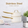 image:imageCAROTE 15Qt amp 30Qt Stainless Steel Saucepan Set with Steamer amp Ladle NonToxic 3Ply Stainless Steel Pot with Lids Small Pots for Cooking Oven Safe Induction Compatible Cookware PurpleWhite