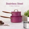 image:imageCAROTE 15Qt amp 30Qt Stainless Steel Saucepan Set with Steamer amp Ladle NonToxic 3Ply Stainless Steel Pot with Lids Small Pots for Cooking Oven Safe Induction Compatible Cookware PurplePurple