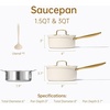 image:imageCAROTE 15Qt amp 30Qt Stainless Steel Saucepan Set with Steamer amp Ladle NonToxic 3Ply Stainless Steel Pot with Lids Small Pots for Cooking Oven Safe Induction Compatible Cookware PurpleWhite