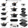 image:imageCAROTE 39PCS Pots and Pans Set Non Stick Cookware Set Pots and Pans Induction Cook Ware Nonstick Kitchen Cooking PFOA Free BlackBlack