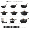 image:imageCAROTE 39PCS Pots and Pans Set Non Stick Cookware Set Pots and Pans Induction Cook Ware Nonstick Kitchen Cooking PFOA Free BlackBlack