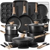 image:imageCAROTE 39PCS Pots and Pans Set Non Stick Cookware Set Pots and Pans Induction Cook Ware Nonstick Kitchen Cooking PFOA Free BlackBlack