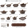 image:imageCAROTE 39PCS Pots and Pans Set Non Stick Cookware Set Pots and Pans Induction Cook Ware Nonstick Kitchen Cooking PFOA Free BlackBrown