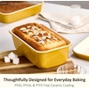 image:imageCAROTE 6Piece Ceramic Baking Pans Set Aluminized Steel Bakeware Sets ToxinFree Nonstick Stackable Oven Pans with Cookie Sheet Muffin Pan Loaf Pan Round amp Square Cake Pan Cooling RackYellow 6pcs