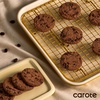 image:imageCAROTE 6Piece Ceramic Baking Pans Set Aluminized Steel Bakeware Sets ToxinFree Nonstick Stackable Oven Pans with Cookie Sheet Muffin Pan Loaf Pan Round amp Square Cake Pan Cooling RackYellow 6pcs
