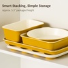 image:imageCAROTE 6Piece Ceramic Baking Pans Set Aluminized Steel Bakeware Sets ToxinFree Nonstick Stackable Oven Pans with Cookie Sheet Muffin Pan Loaf Pan Round amp Square Cake Pan Cooling RackYellow 6pcs