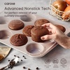 image:imageCAROTE 6Piece Ceramic Baking Pans Set Aluminized Steel Bakeware Sets ToxinFree Nonstick Stackable Oven Pans with Cookie Sheet Muffin Pan Loaf Pan Round amp Square Cake Pan Cooling RackGray  Khaki