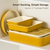 image:imageCAROTE 6Piece Ceramic Baking Pans Set Aluminized Steel Bakeware Sets ToxinFree Nonstick Stackable Oven Pans with Cookie Sheet Muffin Pan Loaf Pan Round amp Square Cake Pan Cooling RackYellow 7pcs