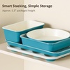image:imageCAROTE 6Piece Ceramic Baking Pans Set Aluminized Steel Bakeware Sets ToxinFree Nonstick Stackable Oven Pans with Cookie Sheet Muffin Pan Loaf Pan Round amp Square Cake Pan Cooling RackBlue 6pcs