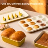 image:imageCAROTE 6Piece Ceramic Baking Pans Set Aluminized Steel Bakeware Sets ToxinFree Nonstick Stackable Oven Pans with Cookie Sheet Muffin Pan Loaf Pan Round amp Square Cake Pan Cooling RackYellow 6pcs