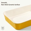 image:imageCAROTE 6Piece Ceramic Baking Pans Set Aluminized Steel Bakeware Sets ToxinFree Nonstick Stackable Oven Pans with Cookie Sheet Muffin Pan Loaf Pan Round amp Square Cake Pan Cooling RackYellow 6pcs