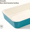 image:imageCAROTE 6Piece Ceramic Baking Pans Set Aluminized Steel Bakeware Sets ToxinFree Nonstick Stackable Oven Pans with Cookie Sheet Muffin Pan Loaf Pan Round amp Square Cake Pan Cooling RackBlue 6pcs