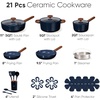 image:imageCAROTE Ceramic Cookware Set 14 PCS Pots and Pans Set Non Stick Pot and Pan Set with Frying pan Induction Ready Cooking Set for Kitchen PFOSPFOAPFAS Free PinkBlue