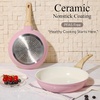 image:imageCAROTE Ceramic Cookware Set 14 PCS Pots and Pans Set Non Stick Pot and Pan Set with Frying pan Induction Ready Cooking Set for Kitchen PFOSPFOAPFAS Free PinkBlush Pink