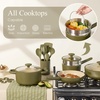 image:imageCAROTE Ceramic Cookware Set 14 PCS Pots and Pans Set Non Stick Pot and Pan Set with Frying pan Induction Ready Cooking Set for Kitchen PFOSPFOAPFAS Free PinkGreen