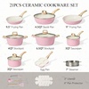 image:imageCAROTE Ceramic Cookware Set 14 PCS Pots and Pans Set Non Stick Pot and Pan Set with Frying pan Induction Ready Cooking Set for Kitchen PFOSPFOAPFAS Free PinkBlush Pink