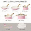 image:imageCAROTE Ceramic Cookware Set 14 PCS Pots and Pans Set Non Stick Pot and Pan Set with Frying pan Induction Ready Cooking Set for Kitchen PFOSPFOAPFAS Free PinkBlush Pink