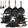 image:imageCAROTE 39PCS Pots and Pans Set Non Stick Cookware Set Pots and Pans Induction Cook Ware Nonstick Kitchen Cooking PFOA Free BlackBlack