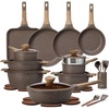 image:imageCAROTE 39PCS Pots and Pans Set Non Stick Cookware Set Pots and Pans Induction Cook Ware Nonstick Kitchen Cooking PFOA Free BlackBrown
